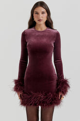 Lavinia Mulberry Velvet Mini Dress | Dress In Beauty